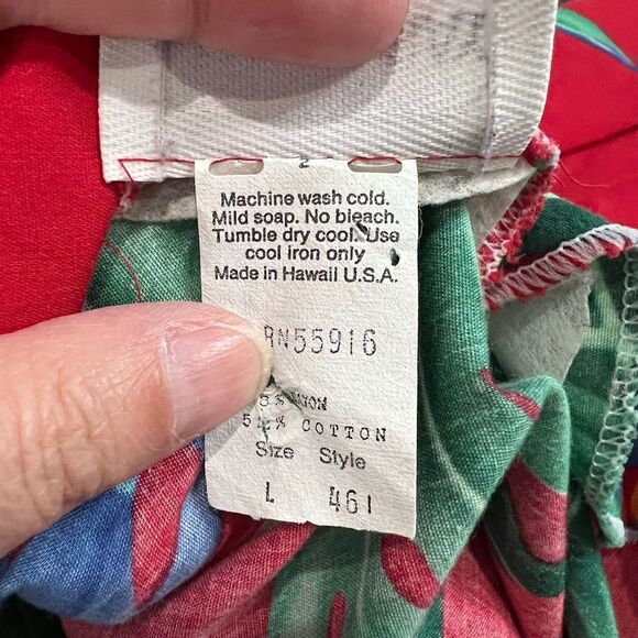 Vintage Banana Bay Red Tropical Leaf Hawaiian Dress‎ - Picture 4 of 9